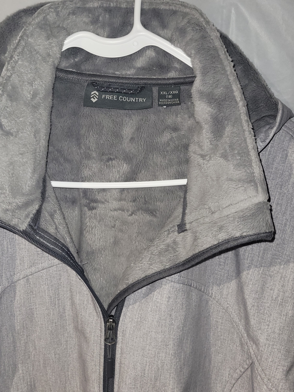 Free Country Men's Gray Lightweight Jacket with Plush Lining Size XXL